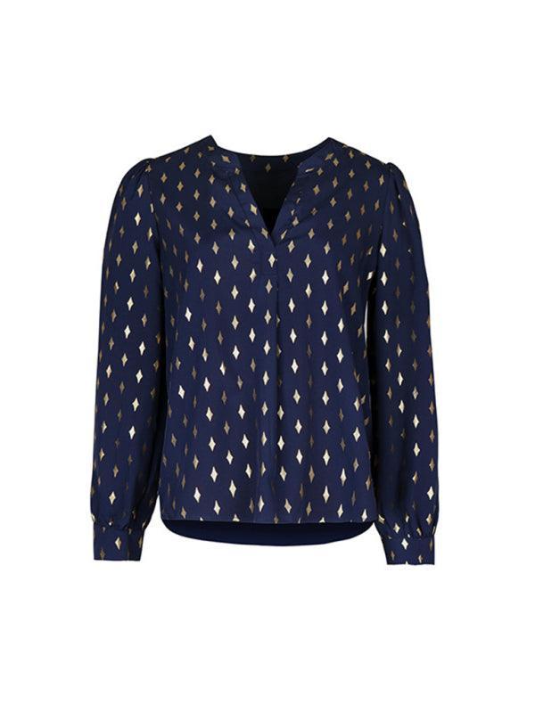 Women's Long Sleeve Bronzing Blouse - 808Lush