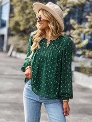 Women's Printed Long Sleeve Single -Breasted Top - 808Lush