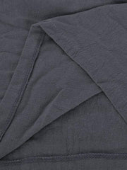 Women's Round Neck Asymmetric Hem Solid Short Sleeve Shirt - 808Lush