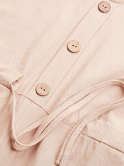 Women's Round Neck Short Solid Color Lapel Lapel Short Sleeve Romper - 808Lush