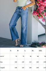 Women's Skinny Straight Tube Washed Mid-Waist Jeans - 808Lush