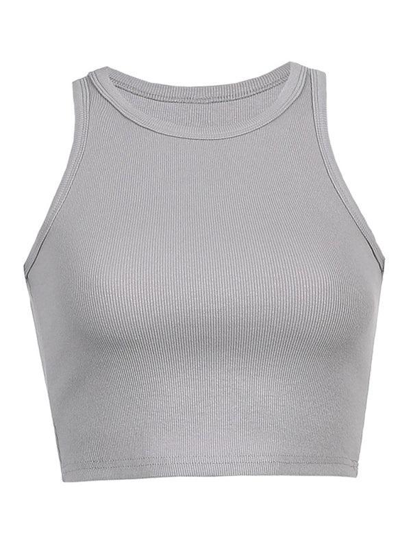 Women's Solid Color Basic Base Layer Stretch Tank Top - 808Lush