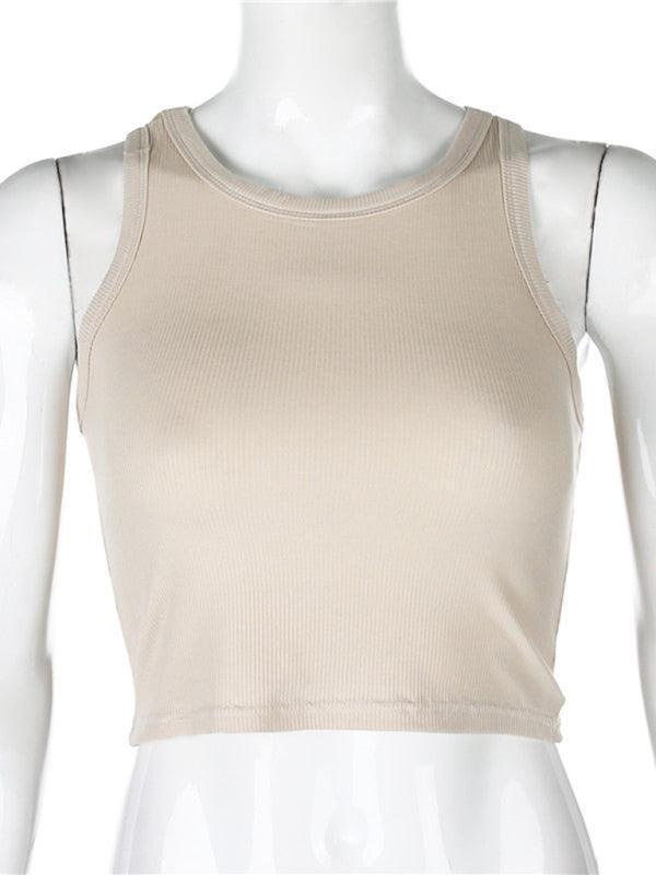 Women's Solid Color Basic Base Layer Stretch Tank Top - 808Lush