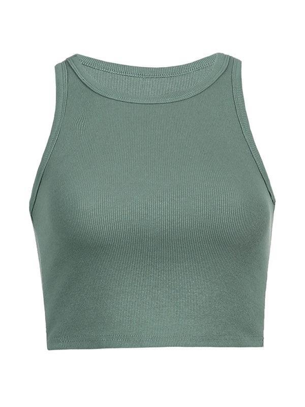 Women's Solid Color Basic Base Layer Stretch Tank Top - 808Lush