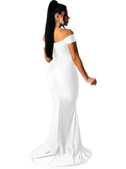 Women's Solid Color Big V Neck Skinny Ruched Dress - 808Lush