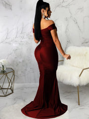 Women's Solid Color Big V Neck Skinny Ruched Dress - 808Lush