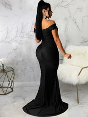 Women's Solid Color Big V Neck Skinny Ruched Dress - 808Lush