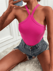 Women's Solid Color Halter Neck Casual Versatile Vest - 808Lush