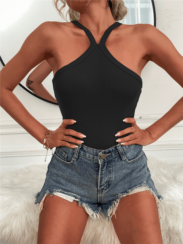 Women's Solid Color Halter Neck Casual Versatile Vest - 808Lush