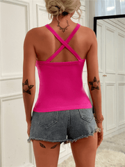 Women's Solid Color Halter Neck Casual Versatile Vest - 808Lush