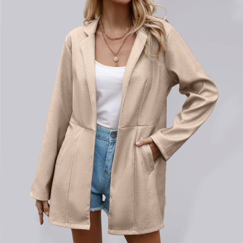 Women's Solid Color Lapel Slim Blazer - 808Lush