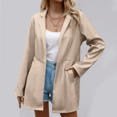 Women's Solid Color Lapel Slim Blazer - 808Lush