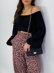 Women's Solid Color One Shoulder Balloon Sleeve Top - 808Lush