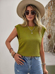Women's Pleated Round Neck Short Sleeve Fashion Casual T-Shirt - 808Lush