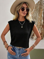 Women's Pleated Round Neck Short Sleeve Fashion Casual T-Shirt - 808Lush