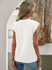 Women's Pleated Round Neck Short Sleeve Fashion Casual T-Shirt - 808Lush
