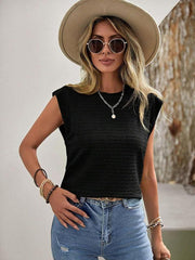 Women's Pleated Round Neck Short Sleeve Fashion Casual T-Shirt - 808Lush