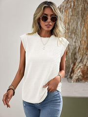 Women's Pleated Round Neck Short Sleeve Fashion Casual T-Shirt - 808Lush