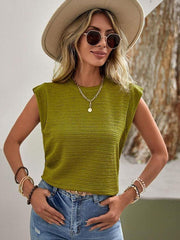Women's Pleated Round Neck Short Sleeve Fashion Casual T-Shirt - 808Lush