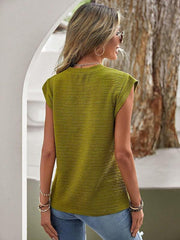 Women's Pleated Round Neck Short Sleeve Fashion Casual T-Shirt - 808Lush