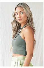 Women's Solid Color Sexy Women's Halter Tank Top - 808Lush