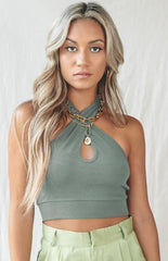Women's Solid Color Sexy Women's Halter Tank Top - 808Lush
