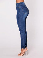Women's Solid Color Slim High Stretch Denim Pencil Pants - 808Lush