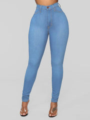Women's Solid Color Slim High Stretch Denim Pencil Pants - 808Lush