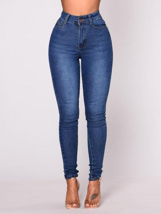 Women's Solid Color Slim High Stretch Denim Pencil Pants - 808Lush