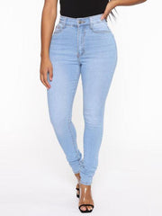 Women's Solid Color Slim High Stretch Denim Pencil Pants - 808Lush