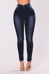 Women's Solid Color Slim High Stretch Denim Pencil Pants - 808Lush