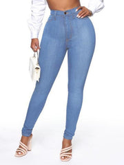Women's Solid Color Slim High Stretch Denim Pencil Pants - 808Lush