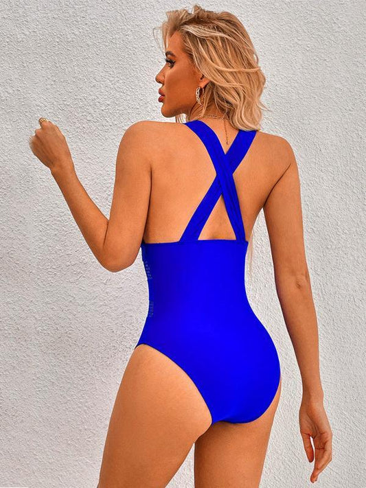 Women's Swimsuit Slimming Seaside Conservative One-piece Swimsuit Solid Color Swimsuit - 808Lush