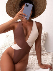 Women's bikini swimsuit cross swimsuit black and white color matching - 808Lush