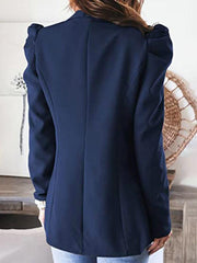 Women's casual commuting long-sleeved shoulder pad puff sleeve slim suit - 808Lush