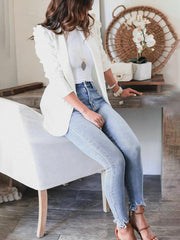 Women's casual commuting long-sleeved shoulder pad puff sleeve slim suit - 808Lush