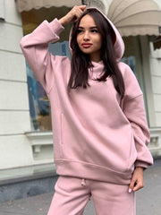 Women's casual hooded sweatshirt two-piece set - 808Lush