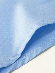 Women's casual solid color V-neck short-sleeved top - 808Lush