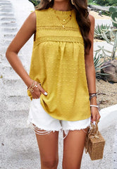 Women's casual solid color sleeveless tank top - 808Lush