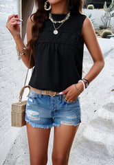 Women's casual solid color sleeveless tank top - 808Lush