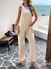 Women's casual solid color slim fit jumpsuit - 808Lush