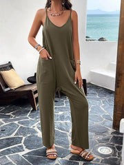 Women's casual solid color slim fit jumpsuit - 808Lush