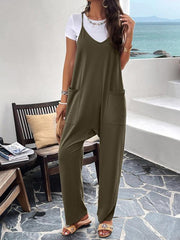 Women's casual solid color slim fit jumpsuit - 808Lush
