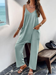 Women's casual solid color slim fit jumpsuit - 808Lush