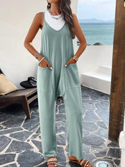 Women's casual solid color slim fit jumpsuit - 808Lush