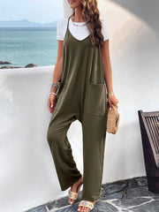 Women's casual solid color slim fit jumpsuit - 808Lush