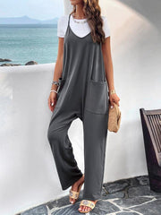 Women's casual solid color slim fit jumpsuit - 808Lush