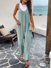Women's casual solid color slim fit jumpsuit - 808Lush