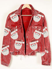 Women's corduroy sequined jacket top baseball uniform - 808Lush