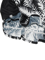 Women's fashion sexy one-neck lantern lotus leaf short-sleeved printed jumpsuit - 808Lush